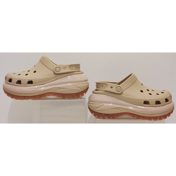 Crocs Chai Pink Classic Mega Crush Slip On Platform Clogs Shoes US W7 M5 - Picture 1 of 11